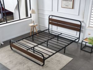 Testiera in <span class=keywords><strong>legno</strong></span> e pedana grande struttura in metallo dall'aspetto moderno - Product Image 2