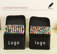 Nouvelle papeterie Logo personnalisé 24-262 couleurs en Stock Double pointe aquarelle alcool brosse recharge marqueur stylo ensemble pour les enfants