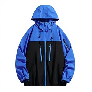Chaqueta de Hombre sin Capucha, Transpirable, Cortavientos, con Cuello Mao, Bloques de Color, Cierre de Cremallera, Estilo Casual, Tejida para Invierno - Product Image 6