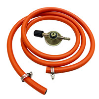 Vanne de réduction de pression de gaz de sécurité réglable, régulateur PVC à connexion filetée avec tuyau de 2 m et colliers de serrage pour usage domestique et cuisine