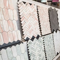 BOTON STONE usine moderne blanc poli cuisine dosseret salle de bain sol mur hexagonal 30x30 marbre mosaïque carrelage