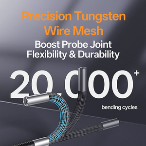 Endoscope à câble semi-rigide avec 8 LED réglables, utilisable n'importe où et à tout moment, caméra d'inspection - Product Image 3