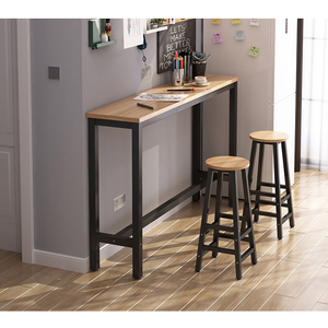Thiết Kế Mới Công Nghiệp Cổ Điển Nhà Hàng Nhà Bếp Kim Loại Dài <span class=keywords><strong>Bar</strong></span> Bảng Gỗ Cà Phê <span class=keywords><strong>Bar</strong></span> Ghế Và Bảng - Product Image 3