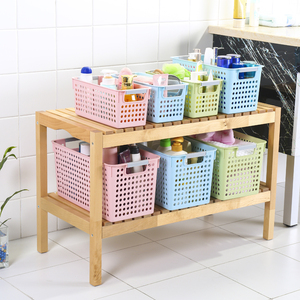 Large Kitchen Organizer Metal and Wood Storage <b>Basket</b> <b>with</b> <b>Lid</b> White PP L Narrow Fruit and Vegetable Decorative <b>Basket</b> - Product Image 1