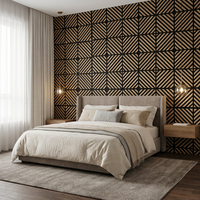 Panneau acoustique modulaire Akupanel en lattes de bois à grille diagonale 600x600mm, motif en X, pour studios d'enregistrement, salons, hôtels