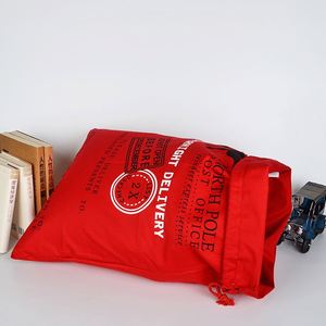 Sacs en toile de Noël avec cordon de serrage pour cadeaux de fête et rangement de bonbons – Grande sacoche en coton avec cordon de serrage, sac du Père Noël – Vente chaude directe usine - Product Image 2