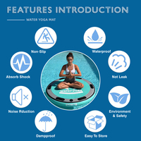 Plataforma Flotante Inflable Redonda de PVC Impermeable Novaspark, Tapete de Yoga con Diseño de Panda, Absorción de Impactos, para Gimnasio y Parque, Venta al Por Mayor
