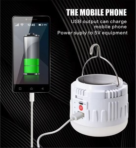 DC USB recargable Solar LED Camping Luz Portátil emergencia multifuncional IP65 clasificación señal de salida lámpara hecha de plástico duradero - Product Image 2