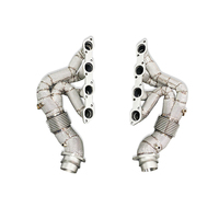 Collecteur d'échappement haute performance pour Ferrari F430 en acier inoxydable, à embout coudé