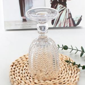 Verre à vin et jus de fruits nordique moderne Verre à whisky en relief transparent décoré de tasses à boire de couleur - Product Image 6