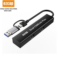 Tarjeta de Captura de Video Ezcap316 Dual HDMI 4K, Mezclador de Video de 2 Canales para Transmisión en Vivo con Múltiples Cámaras, Grabación de Juegos, USB 3.0