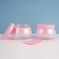 Pot Cosmétique en Plastique PET de 300 ml à Large Ouverture pour Gommage, Crème de Soin et Beurre Corporel avec Couvercles