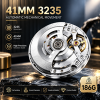 Montre mécanique de haute qualité 186G, mouvement de qualité supérieure, lunette en céramique bleue, 41 mm, montre décontractée pour homme