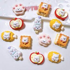 Miniatures en résine à dos plat en gros, motifs lapin et <span class=keywords><strong>chien</strong></span> adorables, ornements en résine glacée, matériaux pour accessoires de bijoux DIY et coques de téléphone - Product Image 3