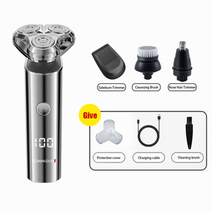 Afeitadora 4 en 1 IPX6 Resistente al Agua, Recargable por USB, con Triple Cuchilla Rotatoria para Barba, para Uso Doméstico y en Hoteles, Diseño Impermeable IPX6 - Product Image 6