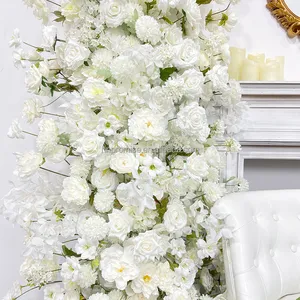 Promise Hot Sale Flowers Floral Arch Artificial White Rose Flower Arch Wedding Decoration Backdrop