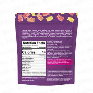 Gomitas de setas OEM/ODM: Suplemento cerebral nootrópico de setas de REISHI CHAGA de Melena De León vegetariana - Product Image 2