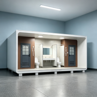 Toilettes mobiles modernes modulaires préfabriquées en panneaux sandwich à structure robuste en acier pour chantier extérieur