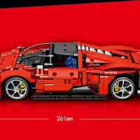 Set de Bloques de Construcción Sembo Electric Flame Shadow 1:14, Auto Deportivo de Carrocería Ancha, Plástico ABS, Juguete Educativo Electrónico, Superventas