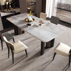 Juego de Mesa de Comedor Moderno Minimalista Nórdico de Mármol de Alta Calidad, 8 Plazas, Venta Directa de Fábrica - Product Image 1