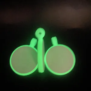 Ready To Ship High Quality Glow In The Dark Circle Shape Silicone Pet Tag Durable For Anti-lost Pet Dog Cat Id Name Tags