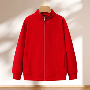 เสื้อสเวตเชิ้ตคอตั้งแบบซิป สีกาแฟ โพลีเอสเตอร์ ชุดทำงาน รับสกรีนโลโก้ ปักโรงงาน - Product Image 4