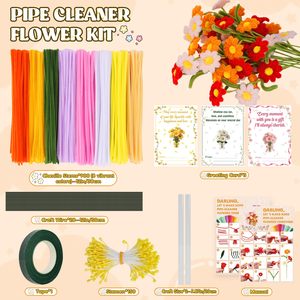 51 สี 100 ชิ้น, ท่อเชื่อมต่อคุณภาพสูงขนาด 8 มม. หนาพิเศษ, ลวดฟัซซี่, ก้านเชนิลล์, ท่อเชื่อมต่อสำหรับงานประดิษฐ์ทำดอกไม้ - Product Image 4