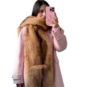 Châle long <span class=keywords><strong>en</strong></span> <span class=keywords><strong>fausse</strong></span> <span class=keywords><strong>fourrure</strong></span> pour femme, écharpe, étole, col <span class=keywords><strong>en</strong></span> <span class=keywords><strong>fourrure</strong></span>, cape avec cache-cou pour mariage, fête, chaleur, accessoires de mode de luxe - Product Image 5