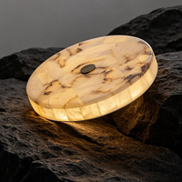 Plafonnier LED moderne de luxe en onyx naturel rond pour chambre à coucher, salon, hôtel
