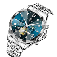 Montres de luxe pour hommes, chronographe de marque haut de gamme, montre-bracelet en or de haute qualité, cadran romain lumineux avec phases de lune
