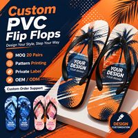 Tongs personnalisées en PVC avec logo imprimé, sandales de plage d'été, OEM ODM, marque privée