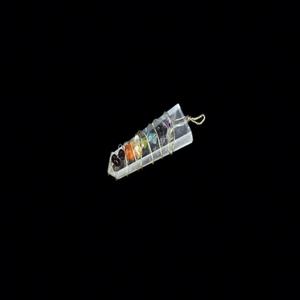Handmade Polished Crystal Rectangle Flate Pendant Silver Wire Wrap Chakra Stone Love Theme Necklace DIY Healing Jewelry - Product Image 6