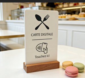 ป้าย NFC แบบตั้งโต๊ะพรีเมียมสั่งทำพิเศษ สำหรับรีวิว Google ตัวเลือกที่สมบูรณ์แบบสำหรับการแสดงเมนู - Product Image 1