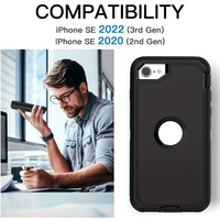 Pour iPhone SE2 SE3 Trois Defender Téléphone étui pour Apple 16/15/14/13/12/11/XR/X/XS/Max/6/7/8/Plus Heavy Duty Antichoc étui armure