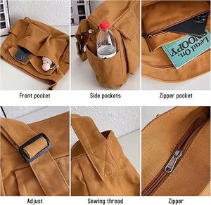Custom Crossbody <b>Bag</b> <b>for</b> <b>Men</b> Large Capacity Canvas <b>Shoulder</b> Solid Leisure Women's Messenger Travel Tote with logo - Product Image 4