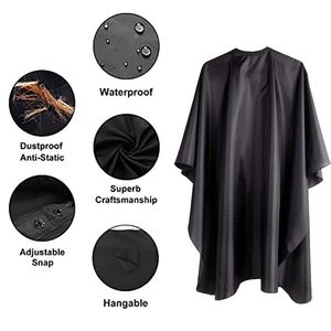 Custom logo Hair Salon Hair Cutting Hairstylist Snap Black Barber <b>Apron</b> Hairdresser Capes - Product Image 4