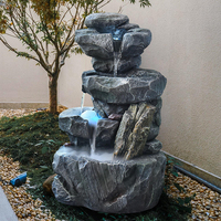 Fontaine d'eau en résine à 3 niveaux en forme de pot, pour l'aménagement paysager intérieur et extérieur, jardin et patio, vente en gros