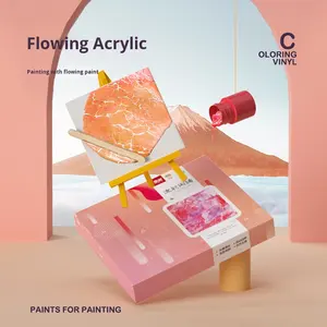 Wasser malerei Set-Flow Malerei Flüssigkeits malerei DIY Kreative Gießt echnik Handgemachtes Material Paket Zeichenbrett Kit - Product Image 3