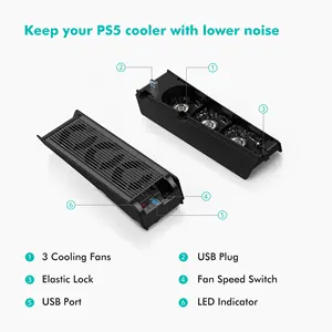 PS5 Koelventilator Console Koelventilator Met Usb-poort, PS5 Koeler Met Drie Fans, koelventilator Voor Ps 5 Console Accessoires