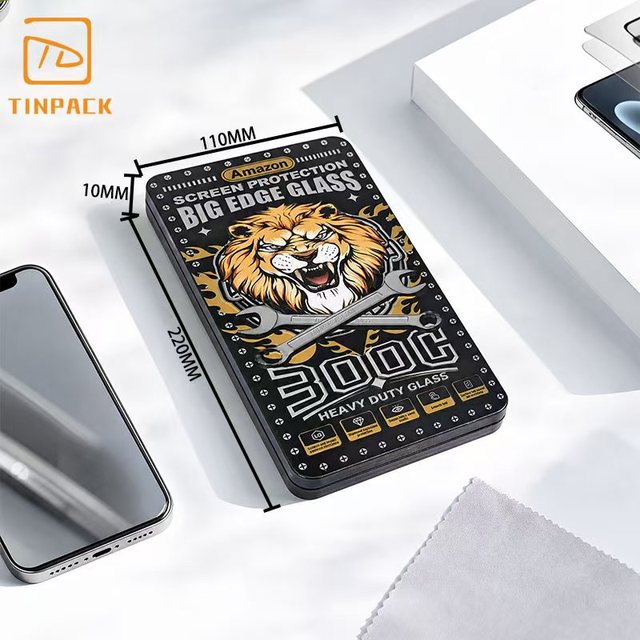 Premium Custom Printed Rectangle Tin Box for Tempered Glass Screen Protector for Mobile Phones