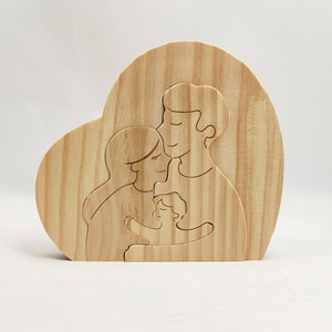 Puzzle en bois en forme de cœur, portrait de couple, artisanat, décoration de la maison pour le salon, cadeau pour la fête des mères, paquet multi-pièces - Product Image 2