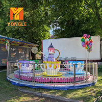 Attraction de parc d'attractions pliable et portable, type manège à tasses de thé et café, montée sur remorque, à vendre