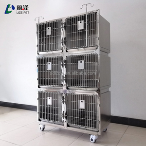 Cage d'oxygénothérapie pour clinique vétérinaire, 3 niveaux, 6 portes, en acier inoxydable respirant, pour animaux hospitalisés, LIZE 304, 1 pièce - Product Image 1