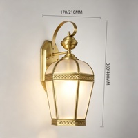 Applique murale LED extérieure étanche en cuivre de style rétro moderne américain pour cour, jardin, porte, hall, escalier