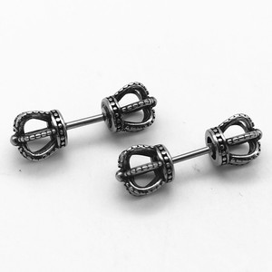 yunnique Crown Stud <b>Earrings</b> Titanium Steel Tibetan Silver Unisex Fashion Jewelry - Product Image 2