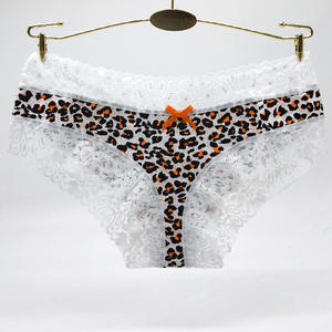 Cotone leopardato pizzo decorativo elegante Bikini <span class=keywords><strong>donna</strong></span> <span class=keywords><strong>slip</strong></span> taglio alto - Product Image 4