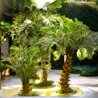 Haihong Grand ventilateur extérieur artificiel résistant aux UV, palmiers décoratifs d'intérieur en fibre de verre de style tropical pour hôtels