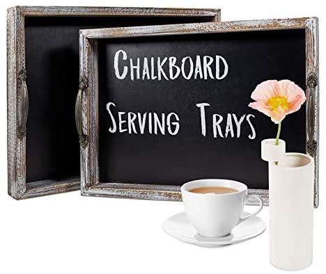 Набор из 2 Штабелируемых декоративных деревянных ручек, деревянный поднос для журнального столика