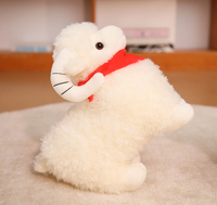 Peluche Agneau Personnalisée avec Écharpe, Jouet Doux en Forme de Mouton, Adorable Coussin Agneau Moelleux avec Écharpe pour Enfants, Cadeau et Décoration d'Intérieur