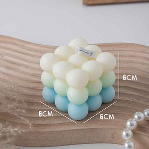 Venta al por Mayor <span class=keywords><strong>de</strong></span> Velas Aromáticas en Forma <span class=keywords><strong>de</strong></span> Cubo con Degradado <span class=keywords><strong>de</strong></span> Color Hechas a Mano en Diferentes Colores Populares, 150g - Product Image 2